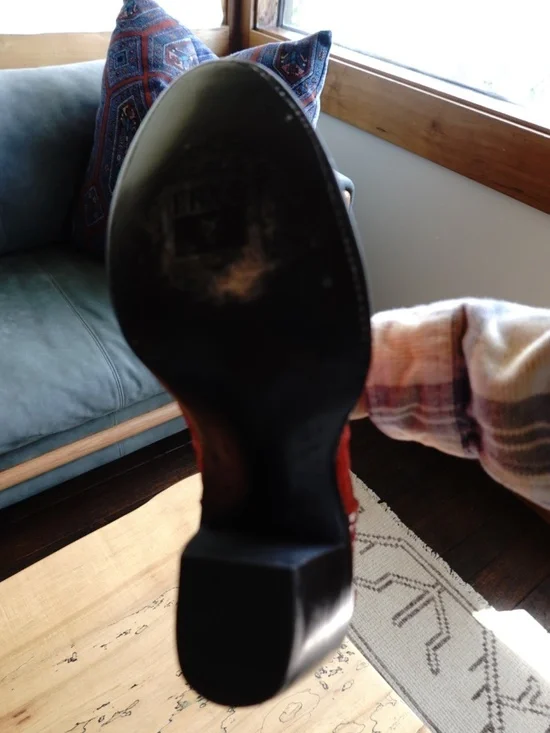 Frye Jennifer Estes Crocodile Western Boots Women 8B Red Exotic Cowboy Boot - Picture 11 of 14